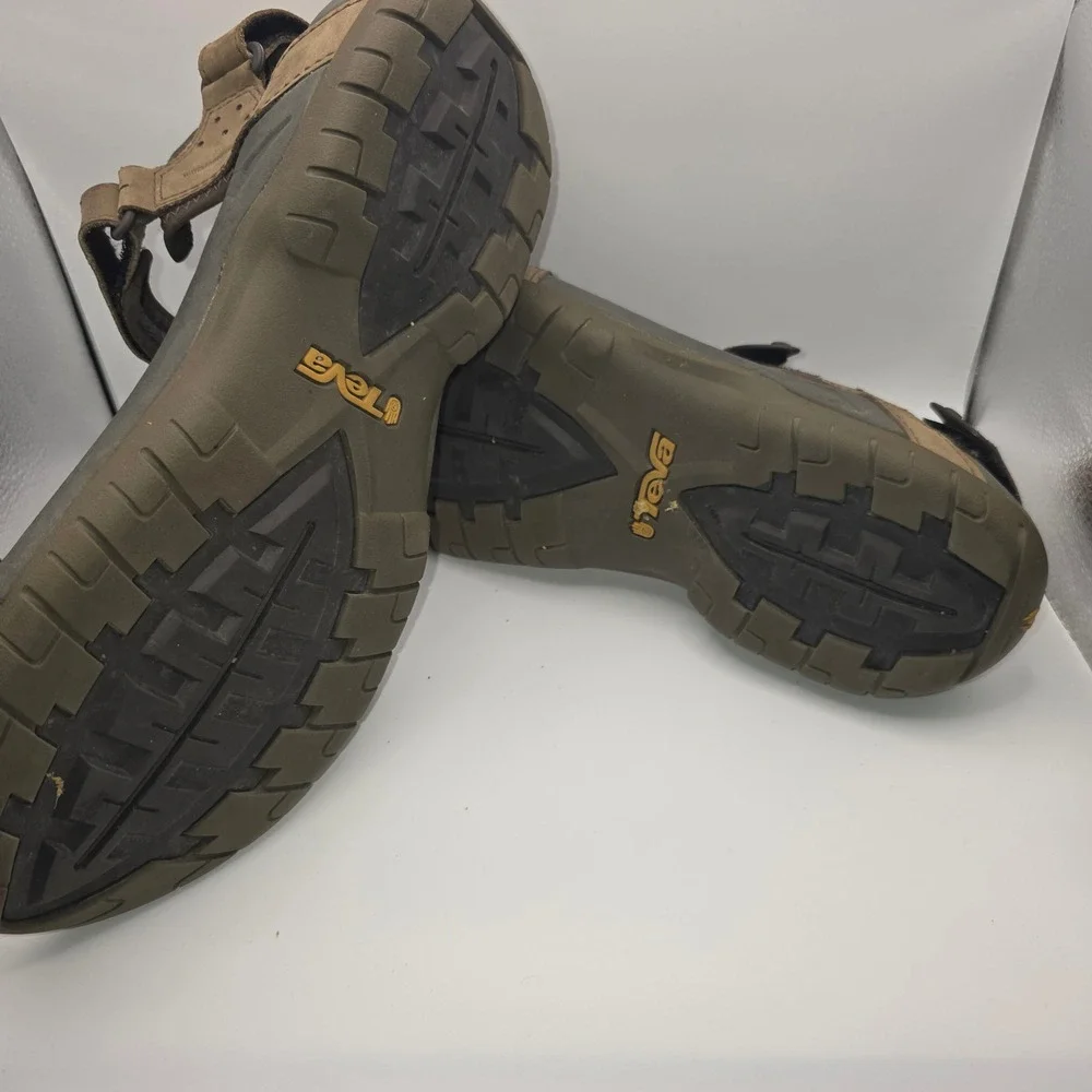 Teva Tanza Mens Brown Leather Hiking Sport Sandals 1000183 Size 12